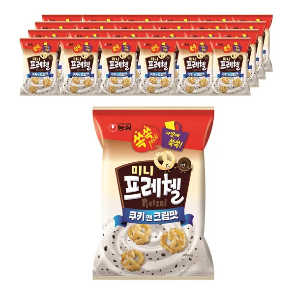 농심 미니프레첼 쿠키앤크림맛 45gx24개 1BOX 무료배송, 24개, 45g