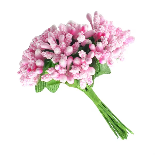 STK결혼식을위한 12pcs 인공 꽃 수술 용 암술의 무리 8.5cm, 담홍색