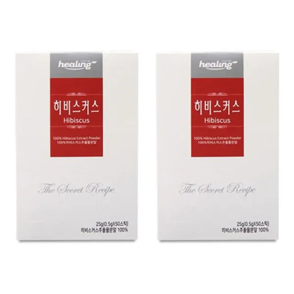 힐링 히비스커스분말50포x2박스 HCA풍부 식물성에스트로겐 다이드제인 꽃잎 차 분말 티 갱년기증상완화, 2box, 50포