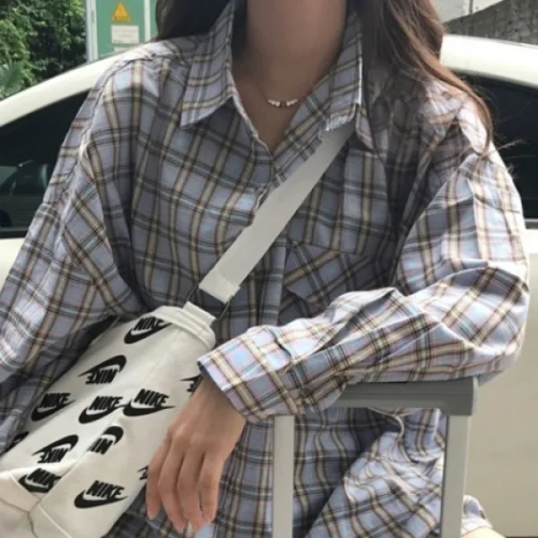  다끌림 국내당일 Jb51 링마벨 타탄체크 박시 셔츠