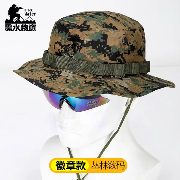 셀러지유 훈계용 모자 작전 카모 원형 캡 남자 벙거지 호랑이다 정글 부니 전술, 휘장형 정글 디지털