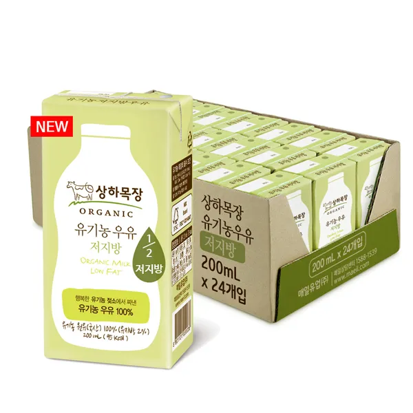 상하목장 유기농 멸균 저지방우유 200ml X 24팩