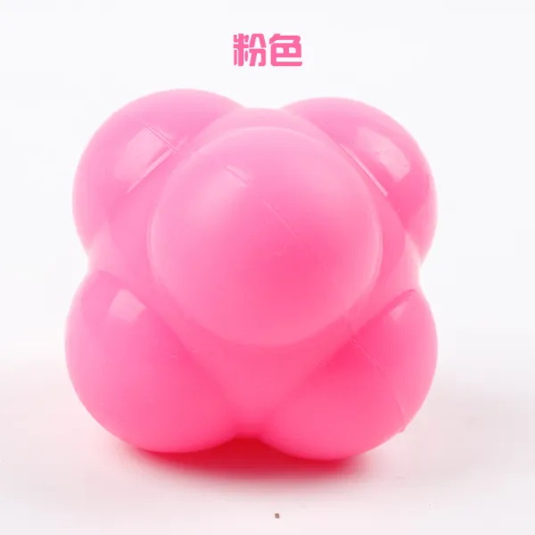 파워볼 육각 반응 공 민감한 공 방향 볼 순 깃털 탁구 민첩성 훈련 속도 반응 공, 핑크 (직경 약 7cm)
