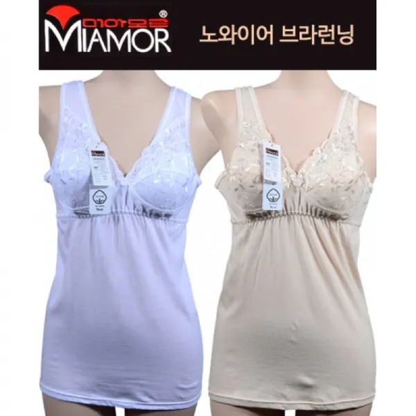 (보신각)(206)면 기능성 노와이어 자수 브라런닝-2가지색상