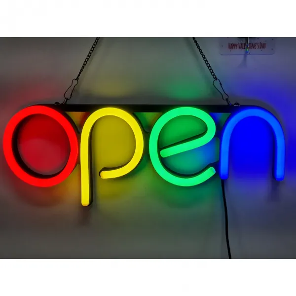  돈버몰 오픈글자판 개업선물 네온led Open싸인간판 Open+아답터