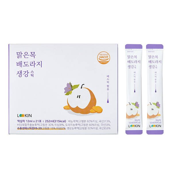 루킨 맑은목 배도라지 생강 스틱, 21개입, 1박스