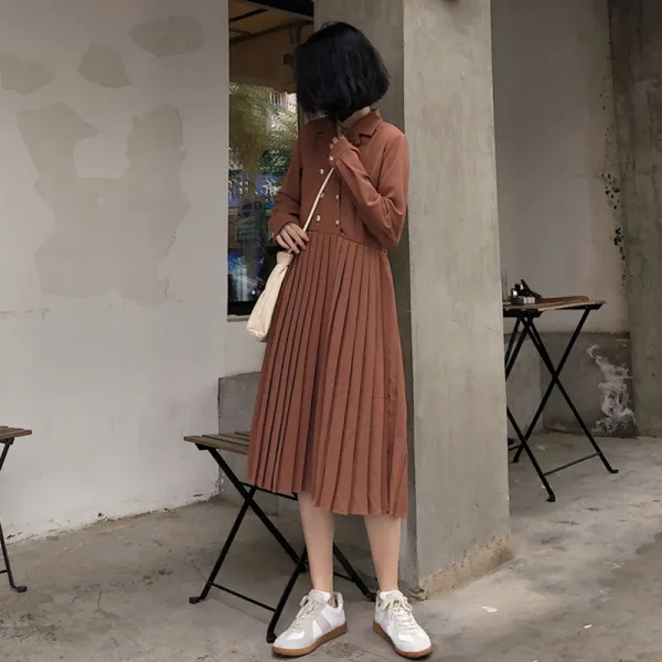 로즈드림 가을 루즈핏 더블 주름 원피스 sr