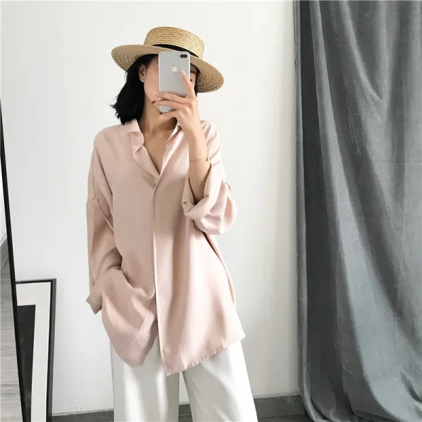 맏형 여성 건달 소매 스트랩 인 면 극 이지 와이드 루즈핏 상의