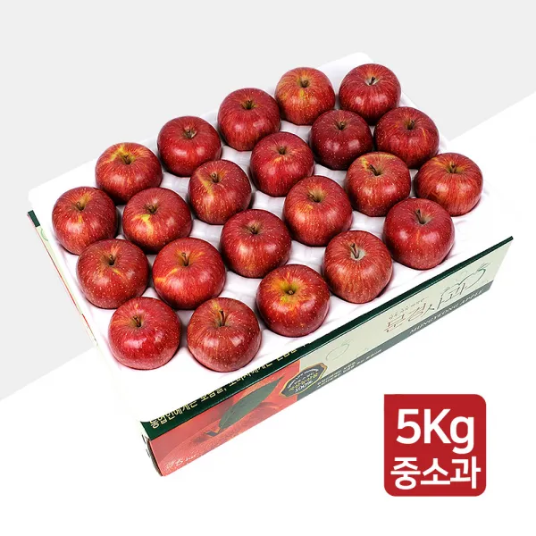 [명품농원] 당도선별 문경사과 선물세트 가정용 부사 5kg, 1박스, 07. 명품농원 중소과 5kg(22~23과)-선물용