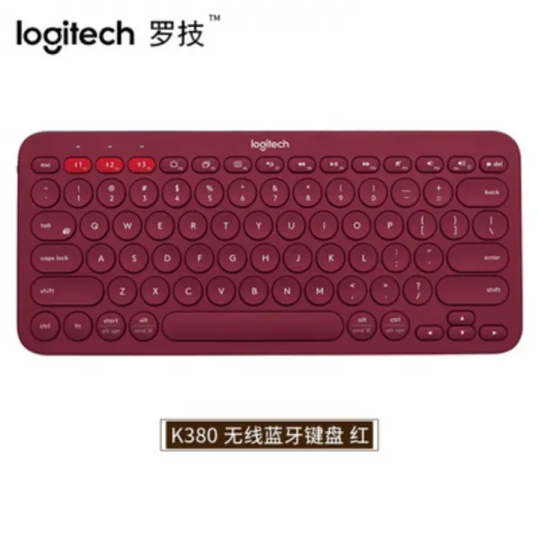 로지텍 K380 K480 자택 재택 근무 블루투스 키보드 무선 핑크, 공식 표준, K380 레드
