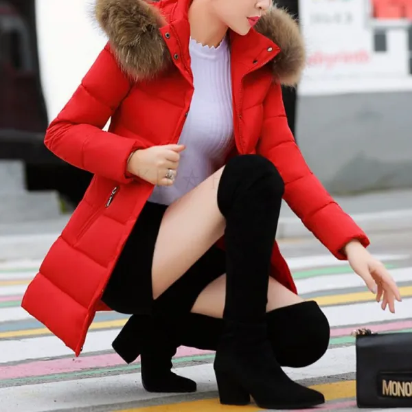 Kirahosi Yz 여성 패딩 점퍼 롱 웰론 자켓 후드 235 Bhdo33j