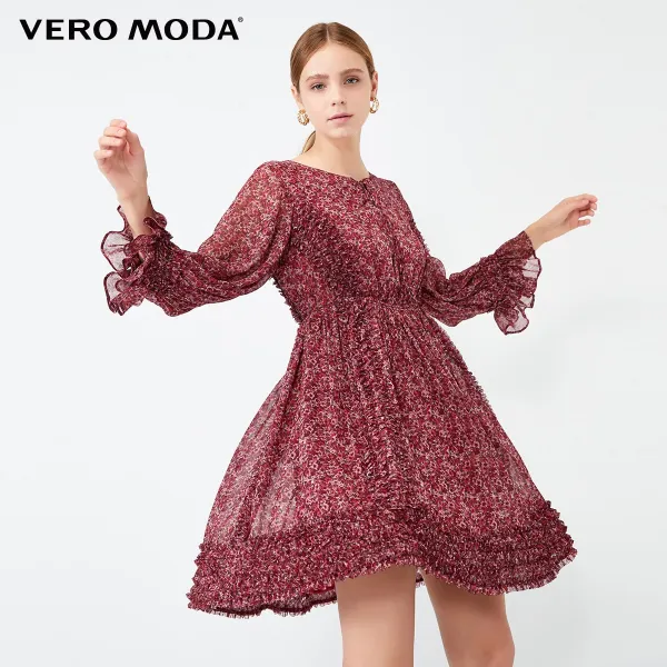 퍼펙트업 모으다 VEROMOD A 가을 페블럼라인 장식 플라워쉬폰원피스 여성 31947C504