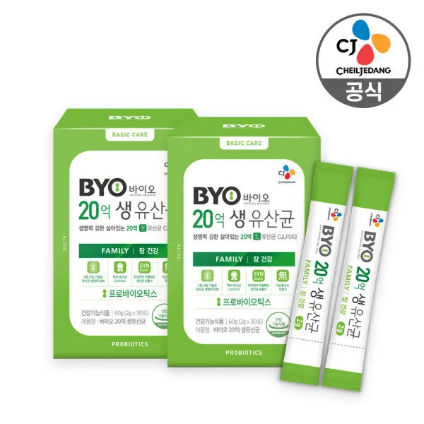  Cj제일제당 Cj 바이오 20억 생유산균 패밀리 30포 X 2박스 2개월 상세 설명 참조 상세 설명 참조