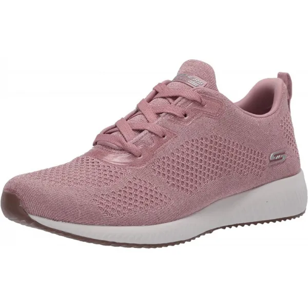 |240mm| Skechers 여자 봅슬레이 스쿼드 - 글리터 메이커 스니커즈 핑크 (핑크 스파클 엔지니어링 니트