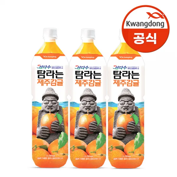 제주삼다수 탐라는 제주감귤 주스, 1.5L, 12개입