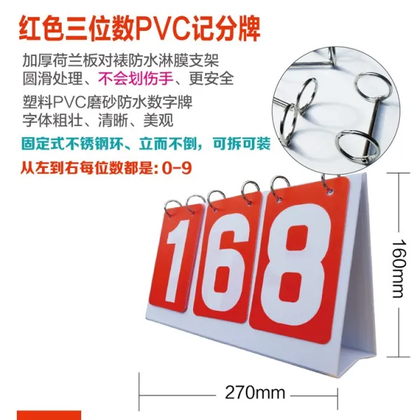 스코어보드 공시합 퀴즈 점수판 자릿수, T06-PVC방수 3인용 레드 카운팅 색스코어보드-O2C