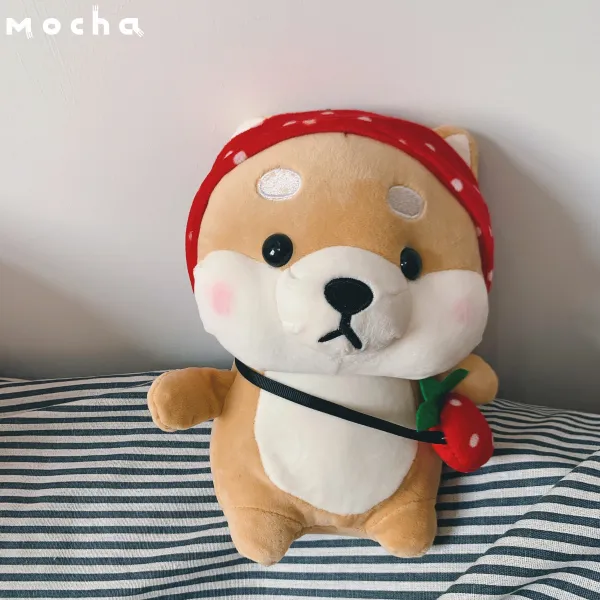 INS 인싸템 맹물 시추 플패딩 허그 쿠션 큐트 그레이 디럭스 버전 부드러운 인형 피규어 선물, 중간사이즈 38 센치, 변신 딸기 시추