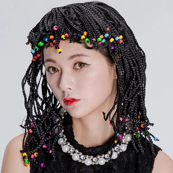 POOKAS 클레오파트라 코스프레 가발 분장 레게 머리 파티가발