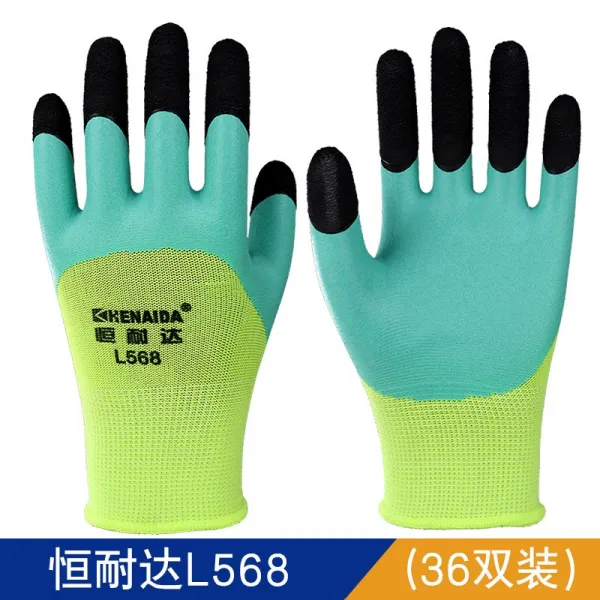 노동보호 젖다 풀 내마모성 통기왕 강화지 작업 방호 칠함 라텍스 공사장 일을 남자 여름 L 항내달 배기 강화지 （36 컬레 ）