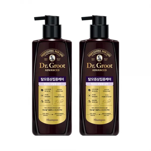 닥터그루트 탈모완화샴푸_힘없는 모발용 400ml, 2개