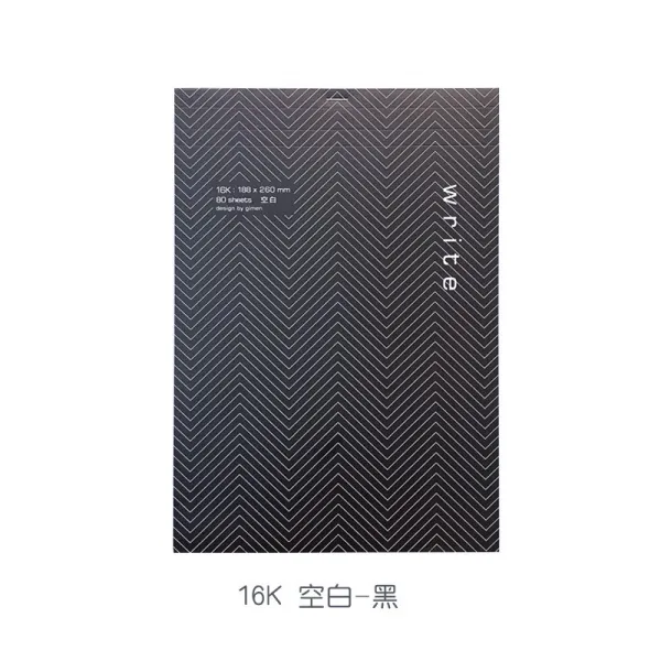 GIMEN 거문 치다 글씨노트 36K 횡선방 눈꼴 기획 16K 공백 80 들다 두꺼운 찟을수있는 단아한 풀 원고, 16K 공백 블랙