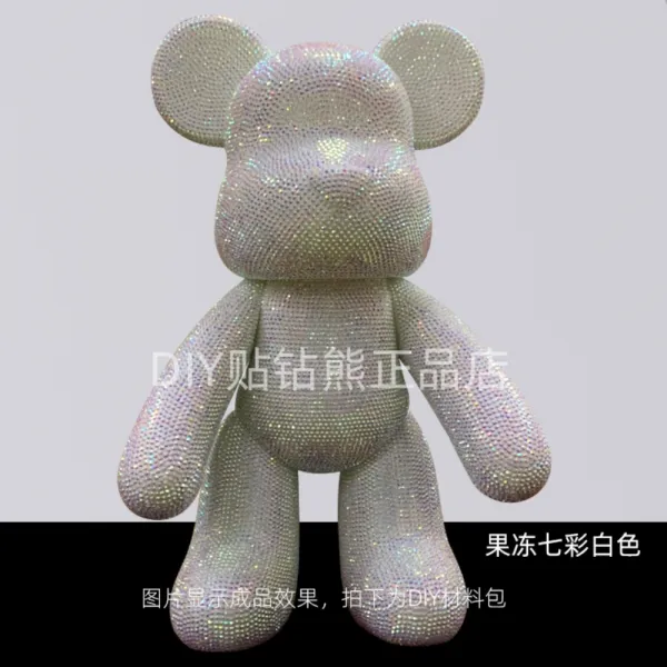 다이아몬드 큐빅 베어브릭 1000% 53cm 대형 인테리어 피규어 집들이 개업 선물 젤리화이트 Ab칠채젤리다이아몬드업그레이드53cm빅cm