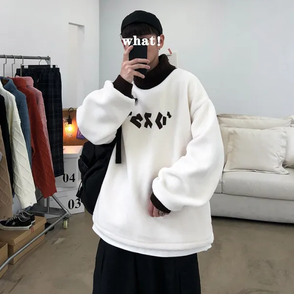 역철 STUDIOS 겨울 가을 블러킹 목폴라 남자 쟈판 자수 소금 계 트렌드 루즈핏