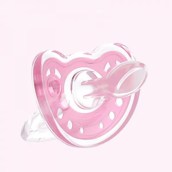 [해외 직송]DALIN 노리개젖꼭지 실리콘 아가리 달래기 신생아 수면형 초소프트 모유 원두 달래기 바안위신기 QH56 A23, 04 핑크 납작머리, 3-24개월