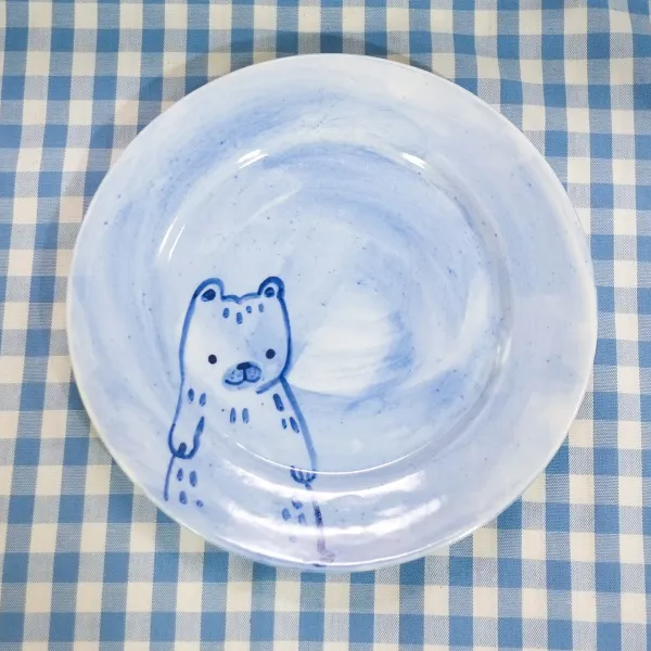 [ 지니다스튜디오 ] 파란곰 접시(핸드페인팅), 파란곰