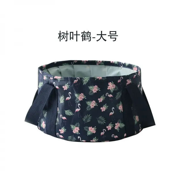 여행 시 접 을 수 있 는 휴대용 대야 여행 용품 외출 물동이 세숫대야 봉지 물통 나뭇잎 학 - 큰 사이즈, 상세페이지 참조
