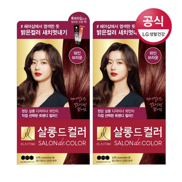 엘라스틴 살롱드컬러 100g 와인브라운 X2개 염모제, 단품