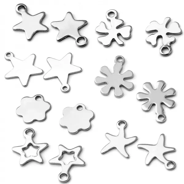 50pcs 스테인리스 스틸 소형 펜던트 행잉 스타에 불가사리 팔찌 수제 DIY 장신구를 만드는 액세서리 도매업 쥬얼리 소견
