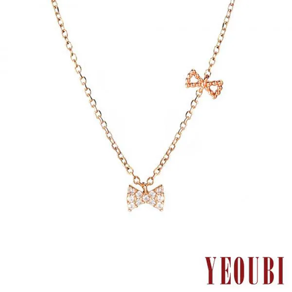 여우비 YEOUBI 14K 일체형핑크리본목걸이Necklace YBFPN1234