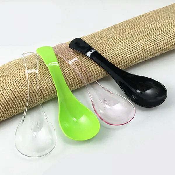 일회용 숟가락 두껍다 투명 하 다 오 동 국물 죽 숟가락 디저트 플라스틱 개별 포장 숟가락 녹색 300 개, 상세페이지 참조, 상세페이지 참조