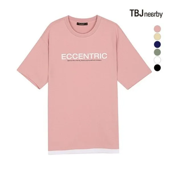 Tbj 남여공용 레이어드 아트웍 티셔츠 T182ts005p 