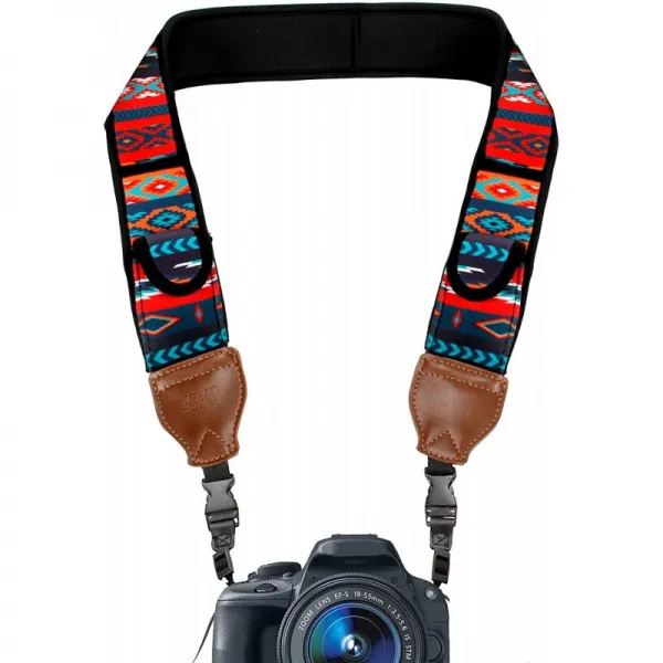 미국 GEAR TrueSHOT 카메라 스트랩 남서풍 네오프렌 패턴 액세서리 포켓 및 퀵 릴리스 버클 - 캐논 니, 단일상품