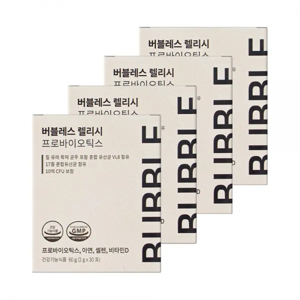 버블레스 렐리시 프로바이오틱스 여성 질 유래 유산균 특허균주 10억보장, 4개