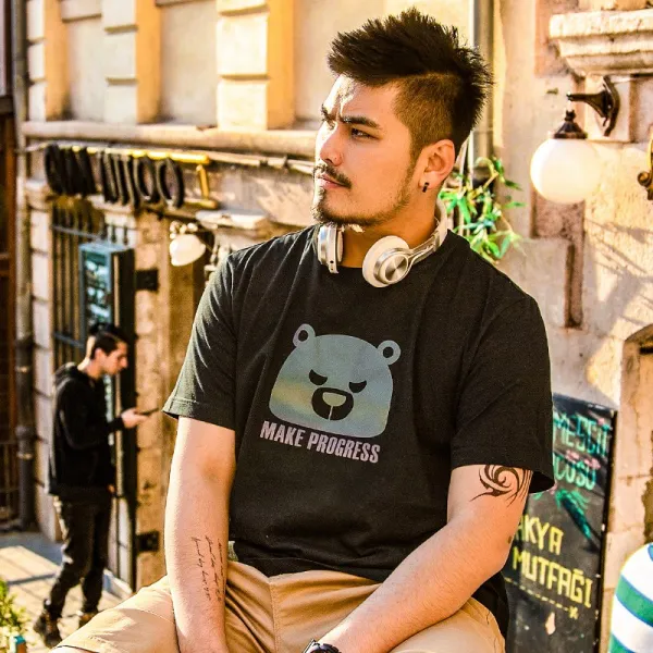 해외구매대행 빅사이즈 반팔티 컬러 베어 프린팅 티셔츠 Xl 7xl 