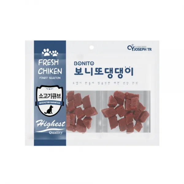 미니핀 개고기간식 비글 훈련 간단 비숑 소고기큐브, 1개