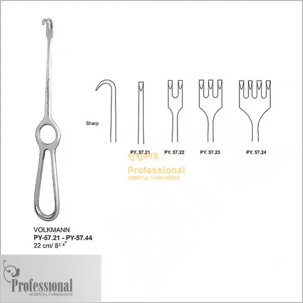 [개창기구] PROFESSIONAL 볼크만리드렉타 2P(샤프) (VOLKMANN RETRACTOR 2P ) PY-57.22, 1개