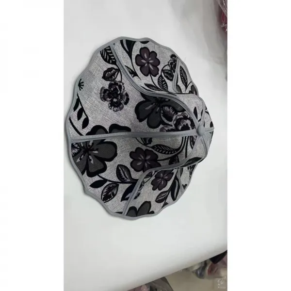 Karvin 여름철 남녀용 햇볕모자 접을 수 있는 자외선 차단 리넨 꽃무늬 부채모자 나들이 햇볕 차단 농사일 낚시모자