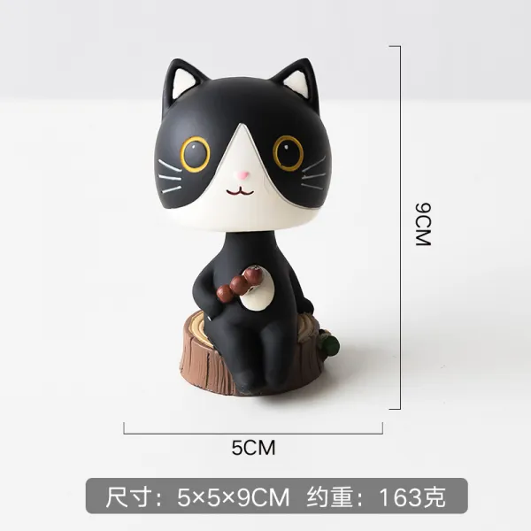 유니콘 홈카페 홈 창조적 인 책 데스크탑 작은 장식 장식품 귀여운 소녀 심장 그물 레드 침실 방 배열 개체, 작은 검은 고양이 설탕 조롱박