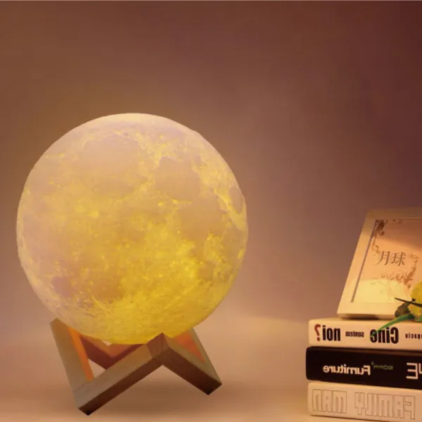 3d달 무드등 수유 취침 침실 조명 터치 랜턴 스탠드 8cm
