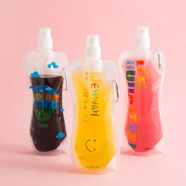 [고집쟁이녀석들] 메시지가 담긴 접는물병 스파우트파우치 480ml 3종, 1.빌드