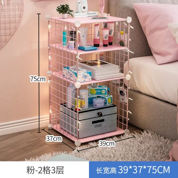 DIPYLON 사이드테이블 협탁 간이침대 앞코 심플 모던 북유럽 풍 조립침대 옆 작은 수납장 침, [특혜열매❤하중승급] 1열2칸+1칸막이소녀