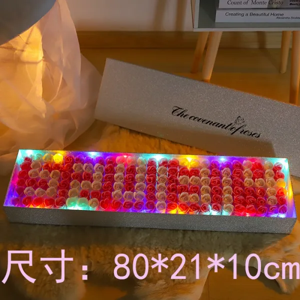 비누꽃 여친선물 친구 서프라이즈 로맨틱 사랑 생일 기념 칠석 밸런타인데이 장미꽃 선물, T20-5201314핑크 와 손을 맞잡다 가방 그리고 현혹 색등