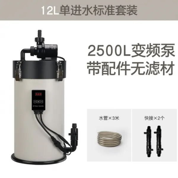 PP PVC 외부 외장형 여과기 여과통 저소음 12리터 19리터 어항 물 순환 필터, 12L 단수 표준 세트W