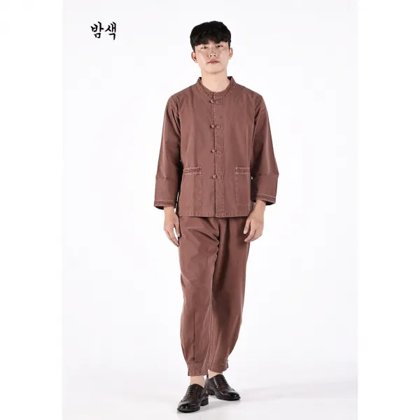 누리예 남자 20수 차이나 적삼 바지 봄 가을 생활 개량한복 절복 법복 수련복 추석선물 해들누리 생활한복(개량한복)