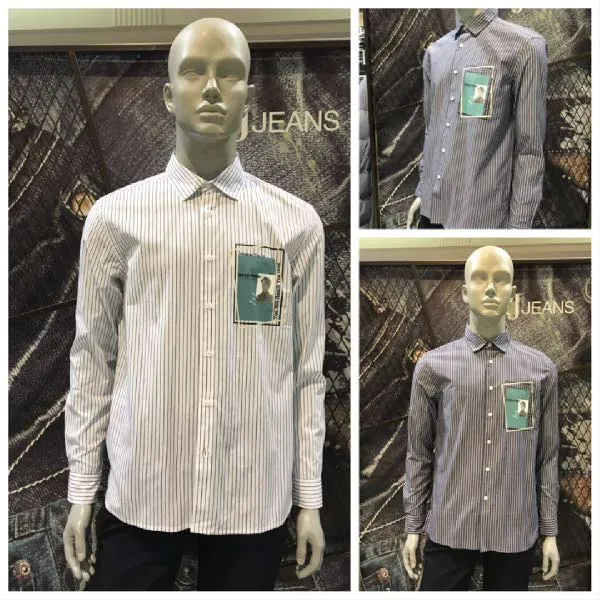 [현대백화점]J.FRJ Jeans(에프알제이)F91M-SH061A 코튼핀스트라이프아트웍프린트셔츠(오버핏)　