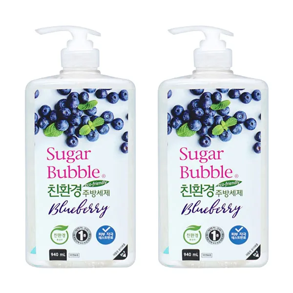 슈가버블 블루베리 주방세제 1kg (용기형 본품), 2개